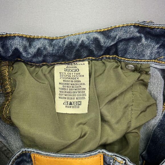 Smith and Mills Jeans Blue Denim Stretch Mens Size 33 Tailored Low Rise - Picture 9 of 14